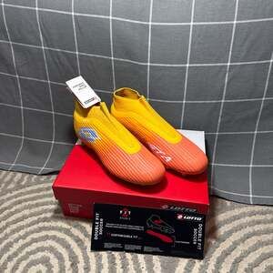 Lotto Solista 300 IX Gravity FG  Soccer Cleat Ray Yellow/Lilac/Melon Orange